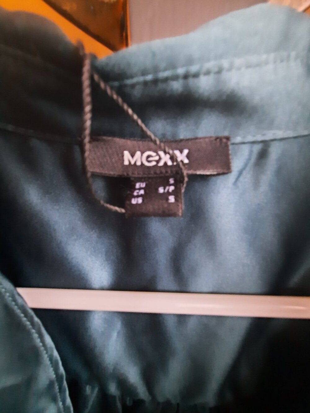 NWT Mexx satin teal blouse with cowl neckline - Picture 3 of 7